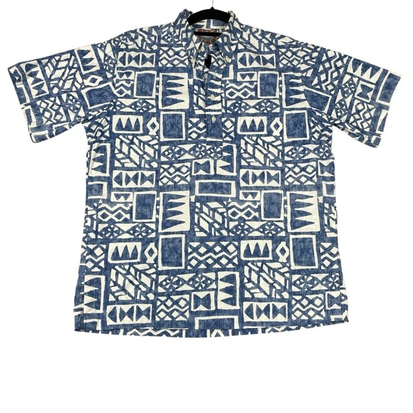 VTG Reyn Spooner Mens 1/4 Button Up Pullover Hawaiian Aloha Short Sleeve Shirt M - Picture 1 of 13